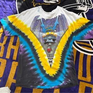 Grateful Dead Tie-Dye Short Sleeve Tee - Yellow, Blue, Black